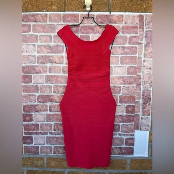 Hervé Léger Coral Bodycon Dress size XS - Picture 2 of 16
